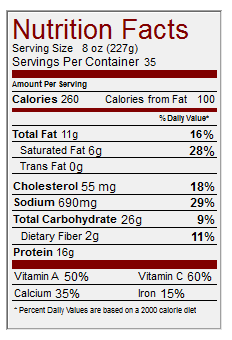 nutrition info