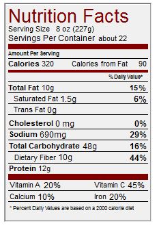 nutrition info
